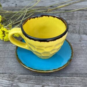 Tea set yellow-blue