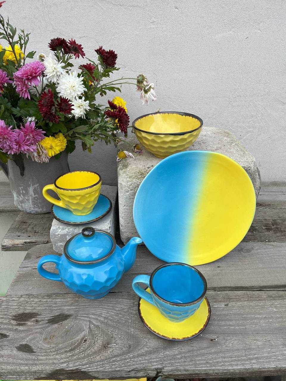 Handmade blue ceramic teapot - Image 2
