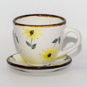 White tea-set with yellow flowers