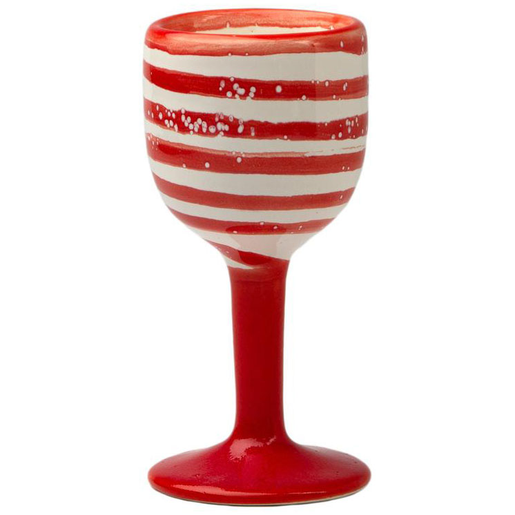 Handmade ceramic wine glass christmas candy