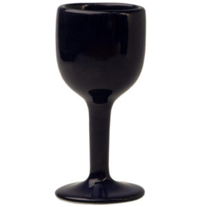 Handmade ceramic black-cobalt wine glass