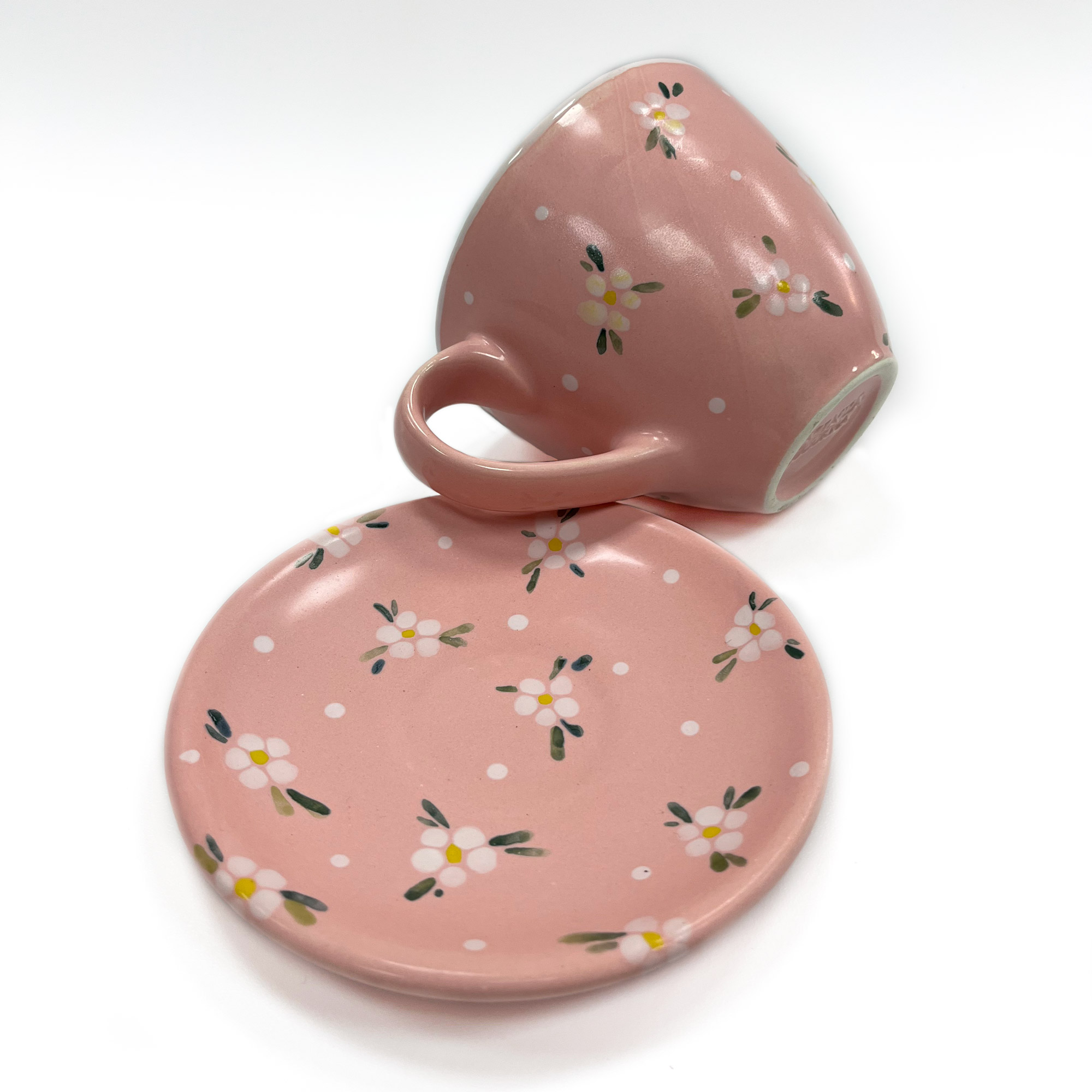 Pink tea-set with flowers - Image 6