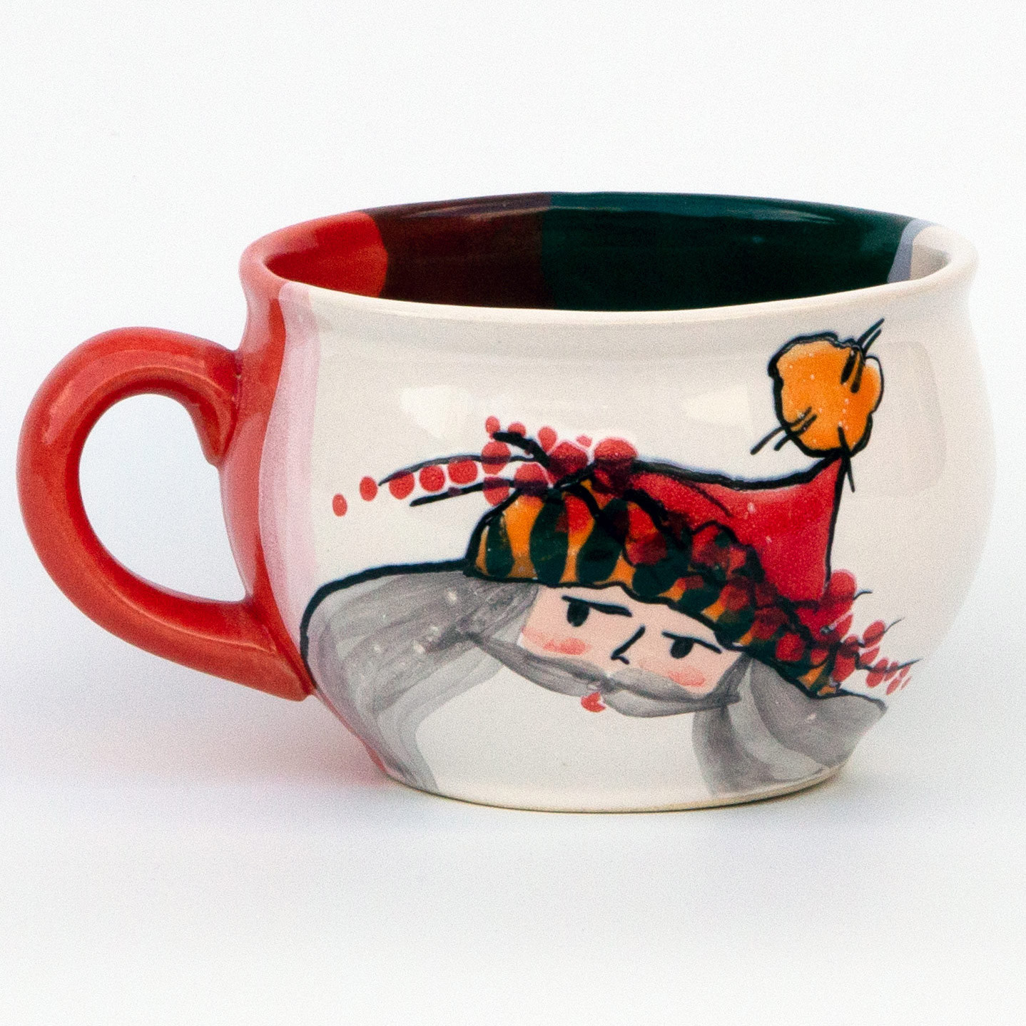 Hand-painted Santa Claus Mug: Large 17 oz Christmas Ceramic Cup by Anastasiia Solokha