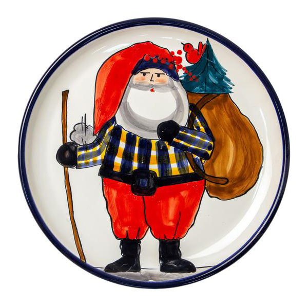 New Year's Ceramic Plate – Unique Santa Claus Design by Artist Anastasiia Solokha