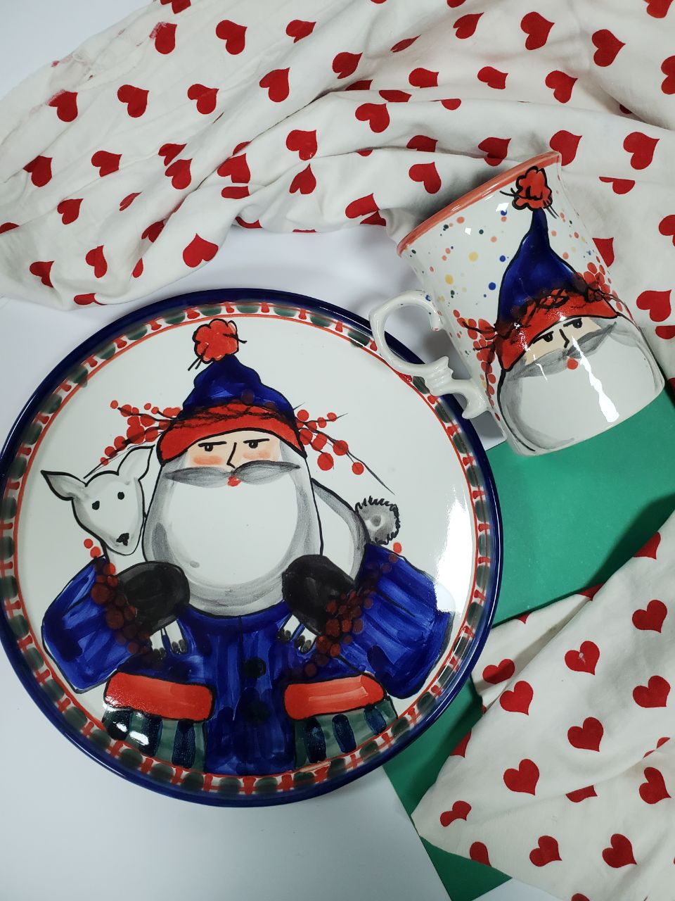 Whimsical Large Christmas Ceramic Cup 17 oz with Santa Claus Picture by Anastasiia Solokha - Image 3