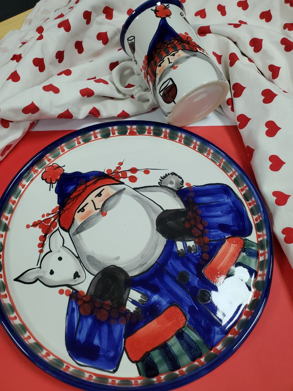 Whimsical Large Christmas Ceramic Cup 17 oz with Santa Claus Picture by Anastasiia Solokha - Image 2